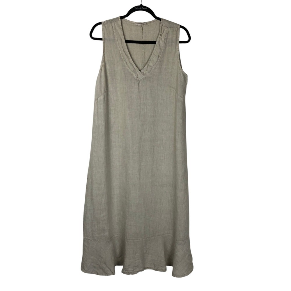 Francesca Bettini Womens Linen Made in Italy Midi Dress Size M Summer Vacation